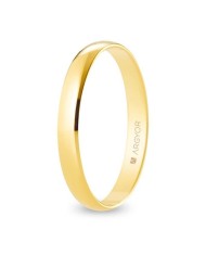 Alianza de Boda Clásica de Oro Amarillo Media Caña Brillante 3mm 9kl