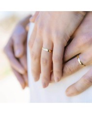 Alianza de Boda Clásica de Oro Amarillo Media Caña Brillante 3mm 9kl