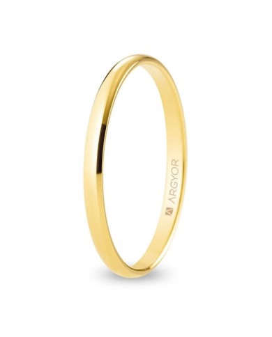 Alianza de Boda de Oro Amarillo Media Caña Confort 2mm 18kl Alianza de Boda de Oro Amarillo Media Caña Confort 2mm 18kl