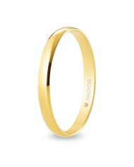 Alianza de Boda de Oro Amarillo Pulido Media Caña 2,5mm 18kl