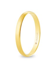 Alianza de Boda de Oro Amarillo Media Caña Satinada 2,5mm 18kl