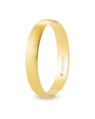 Alianza de Boda de Oro Amarillo Media Caña Satinada 3mm 18kl