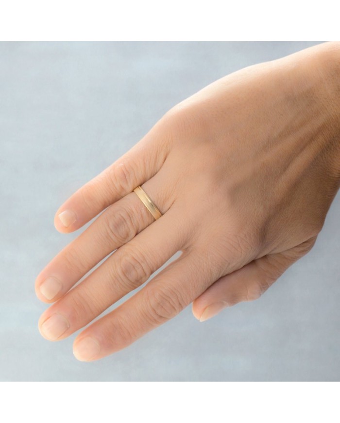 Alianza de Boda de Oro Amarillo Mate 3,5mm 18kl