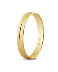 Alianza de Boda de Oro Amarillo Mate 3mm 18kl