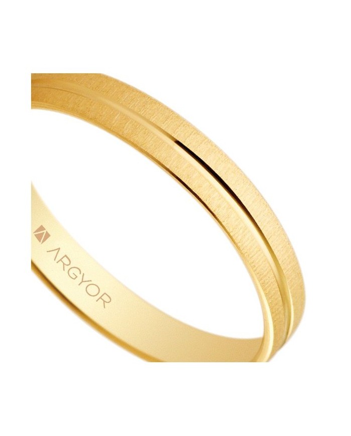 Alianza de Boda de Oro Amarillo Mate 3mm 18kl