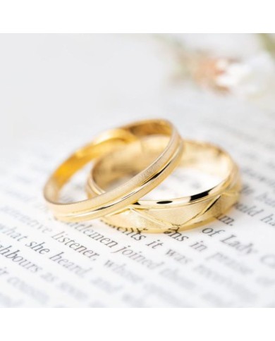 Alianza de Boda de Oro Amarillo Mate 3mm 18kl