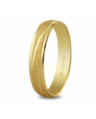 Alianza de Boda de Oro Amarillo Láser Efecto Diagonal 4mm 18kl