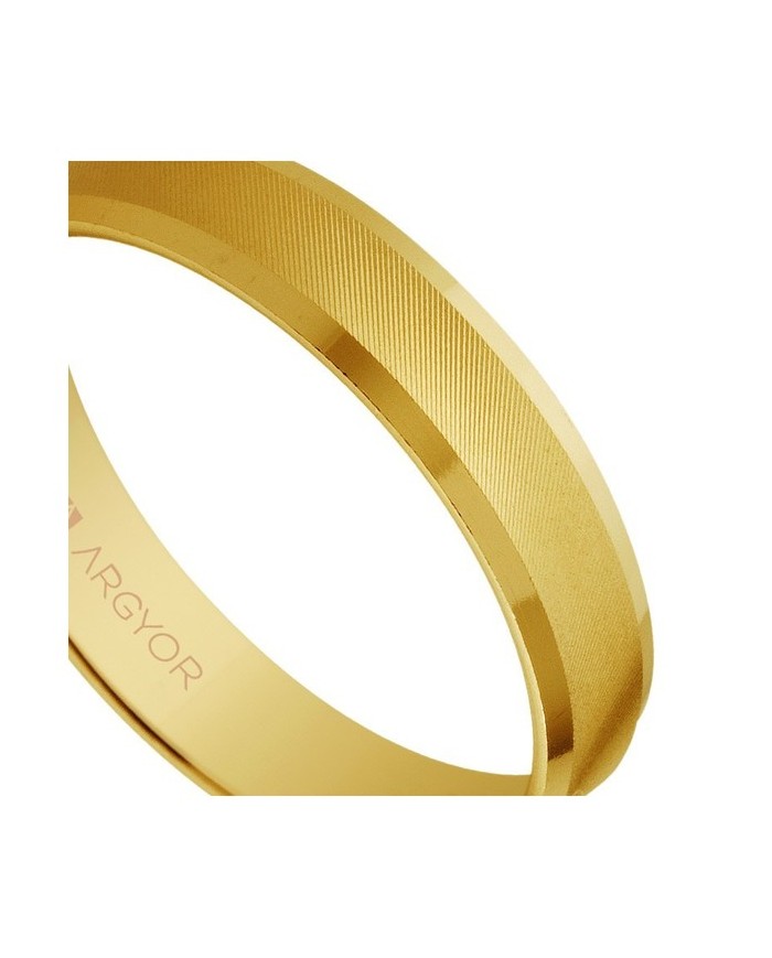 Alianza de Boda de Oro Amarillo Brillo con Forma Cóncava 4mm 18kl Alianza de Boda de Oro Amarillo Brillo con Forma Cóncava 4mm 18kl