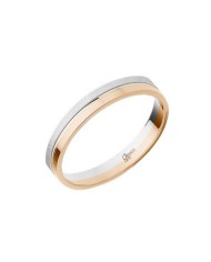 Alianza de Boda de Oro Bicolor: Blanco Brillo y Rosa Satinado 3mm 9kl Alianza de Boda de Oro Bicolor: Blanco Brillo y Rosa Satinado 3mm 9kl