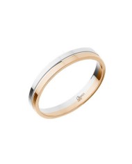 Alianza de Boda de Oro Bicolor: Rosado y Blanco Brillo 3mm 9kl Alianza de Boda de Oro Bicolor: Rosado y Blanco Brillo 3mm 9kl