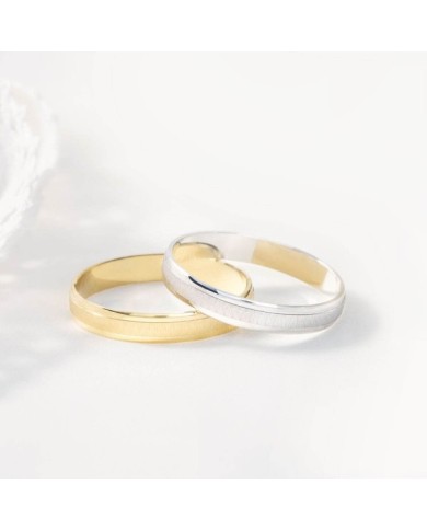 Alianza de Boda de Oro Blanco 3,5mm 9kl Alianza de Boda de Oro Blanco 3,5mm 9kl