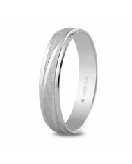 Alianza de Boda de Oro Blanco 4mm Efecto Laser 9kl