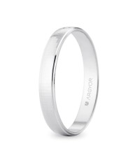 Alianza de Boda de Oro Blanco 18kl con Múltiples Cortes Cristalinos