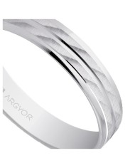 Alianza de Boda de Oro Blanco 9kl Doble Cresta Efecto Láser Alianza de Boda de Oro Blanco 9kl Doble Cresta Efecto Láser