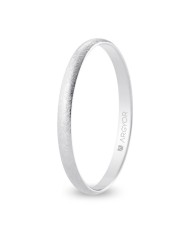 Alianza de Boda de Oro Blanco Media Caña 2mm Acabado Hielo 18k