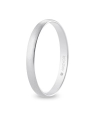 Alianza de Boda de Oro Blanco Media Caña 2,5mm Satinada 18kl
