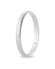 Alianza de Boda de Oro Blanco Media Caña 2,5mm Satinada 18kk