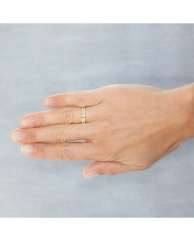 Alianza de Boda de Oro Amarillo Efecto Láser 4mm 18kl Alianza de Boda de Oro Amarillo Efecto Láser 4mm 18kl