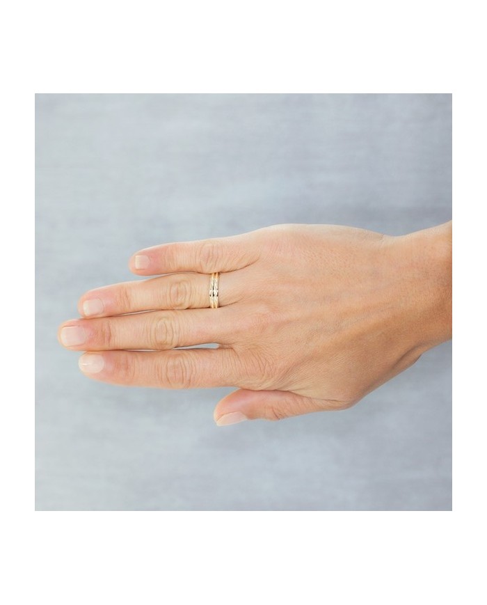 Alianza de Boda de Oro Amarillo Efecto Láser 4mm 18kl