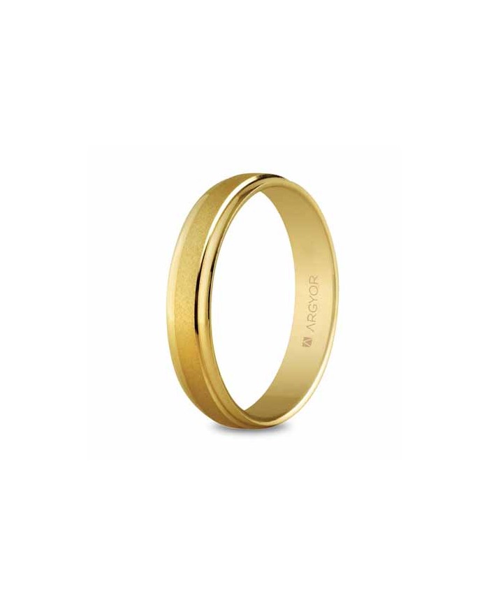 Alianza de Boda de Oro Acabado Mixto 4mm 9kl