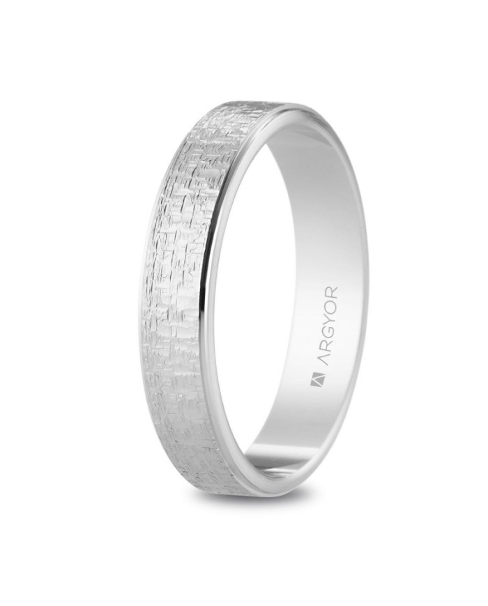 Alianza de plata ley 925 texturizada 4 mm (5740528)