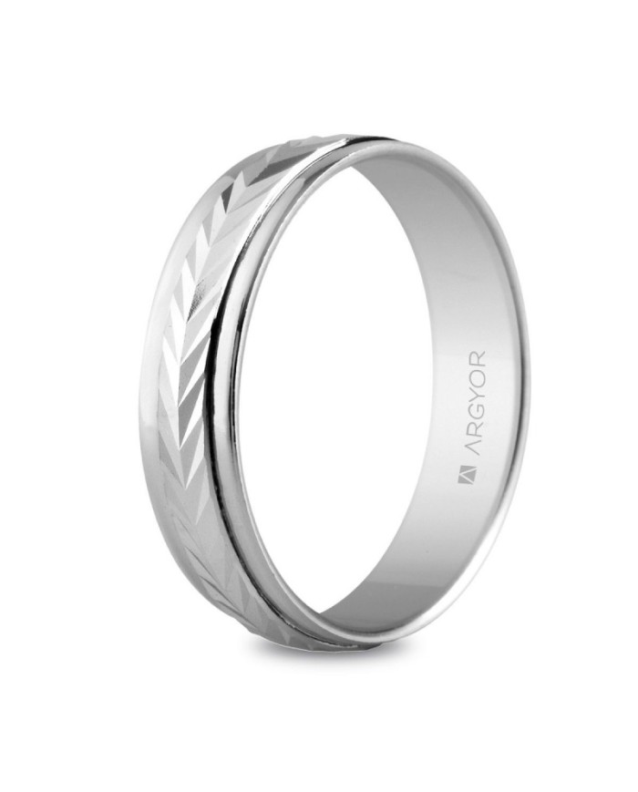 Alianza de plata diseño facetado en espiga 5 mm (5750283)