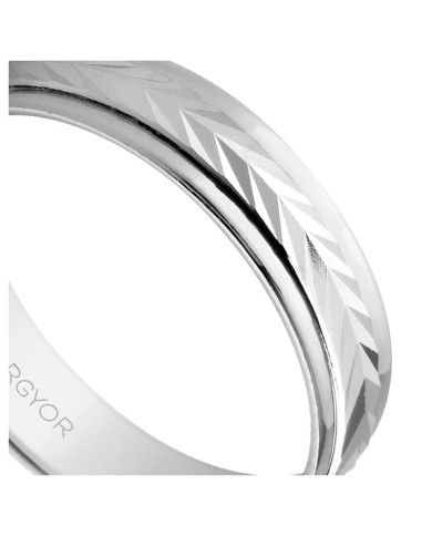 Alianza de plata diseño facetado en espiga 5 mm (5750283) Alianza de plata diseño facetado en espiga 5 mm (5750283)