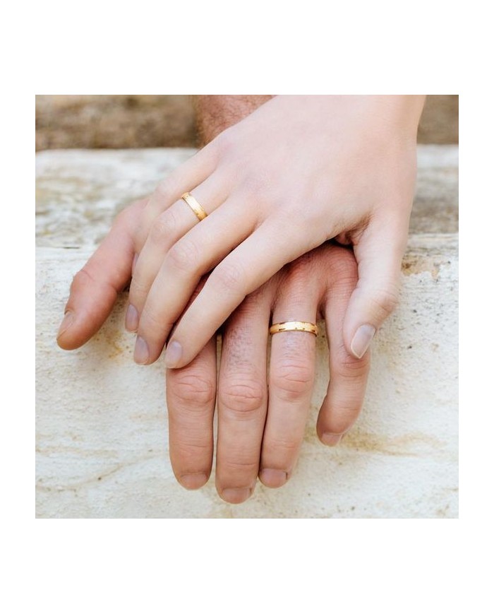 Alianza de Boda de Oro Acabado Mixto 4mm 9kl