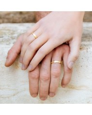 Alianza de Boda de Oro Acabado Mixto 4mm 9kl