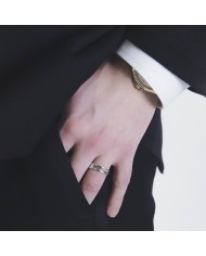 Alianza de plata diseño facetado en espiga 5 mm (5750283)