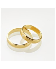 Alianza de Boda de Oro Acabado Mixto 4mm 9kl