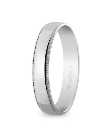 Alianza de boda en plata brillo y cantos labrados 4,5mm (5745512) Alianza de boda en plata brillo y cantos labrados 4,5mm (5745512)