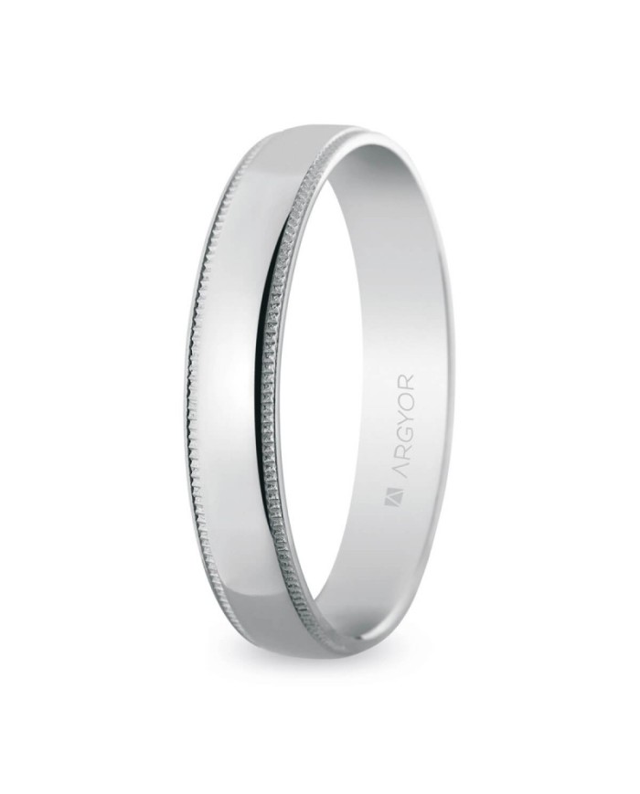Alianza de boda en plata brillo y cantos labrados 4,5mm (5745512)