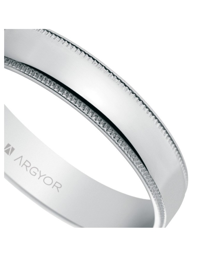 Alianza de boda en plata brillo y cantos labrados 4,5mm (5745512)