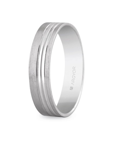 Alianza de boda en plata satinada-brillo 4.5mm (5750342) Alianza de boda en plata satinada-brillo 4.5mm (5750342)