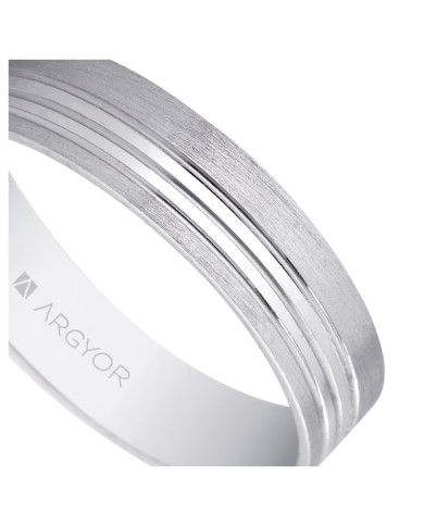 Alianza de boda en plata satinada-brillo 4.5mm (5750342) Alianza de boda en plata satinada-brillo 4.5mm (5750342)
