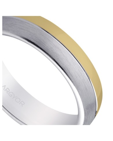 Alianza de plata diseño bicolor mate-brillo 5mm (5750029D1) Alianza de plata diseño bicolor mate-brillo 5mm (5750029D1)