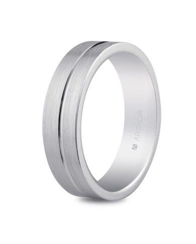 Alianza de plata 5,5mm bisel central (5755053N) Alianza de plata 5,5mm bisel central (5755053N)
