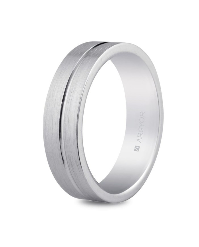 Alianza de plata 5,5mm bisel central (5755053N)