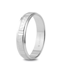 Alianza de boda en plata 4mm labrado-brillo (5740311)