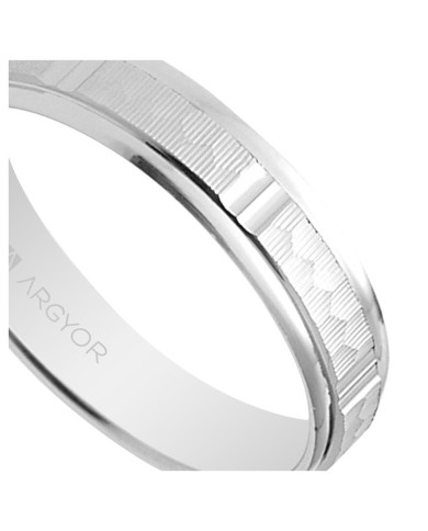 Alianza de boda en plata 4mm labrado-brillo (5740311) Alianza de boda en plata 4mm labrado-brillo (5740311)