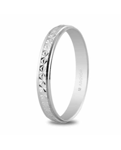 Alianza de plata 3mm banda central facetada (5730108) Alianza de plata 3mm banda central facetada (5730108)
