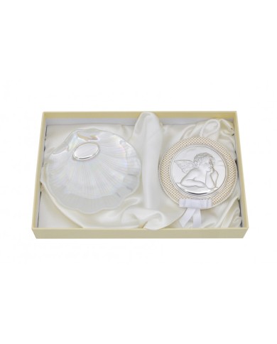 ESTUCHE CONCHA SIMIL NACAR Y MEDALLóN MUSICAL