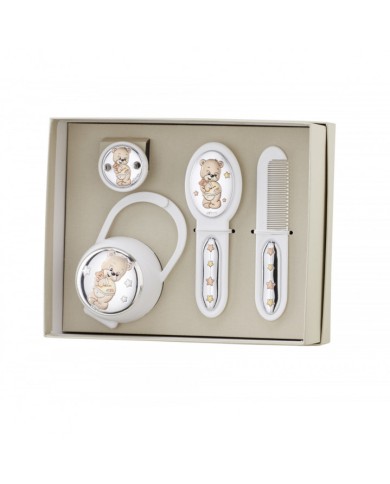 SET PINZA+P.CHUPETES+CEPILLO Y PEINE OSO BROCHE