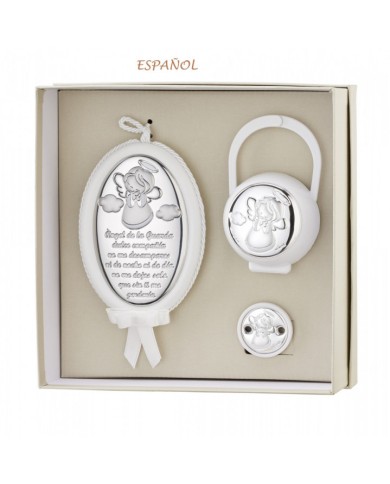 SET PINZA+P.CHUPETES+MEDALLON ANGEL GUARDA