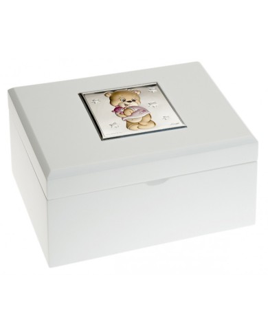 JOYERO BLANCO 20X15X10 INTERIOR ROSA