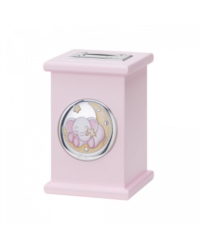 Hucha musical elefante rosa