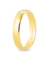 Alianza de Boda Clásica de Oro Amarillo Brillo Media Caña 4mm 9kl Alianza de Boda Clásica de Oro Amarillo Brillo Media Caña 4mm 9kl