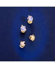 Pendientes Unicornio 18k con esmalte