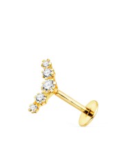 Piercing oro 18k  5 circonitas